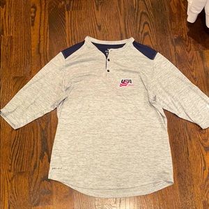 USA Nike dri-fit button t shirt